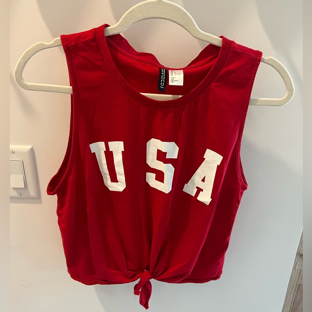 "USA" red tank top
